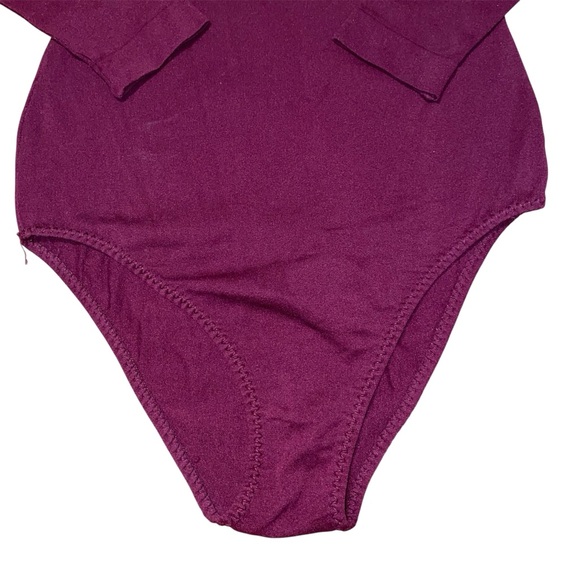 Vintage Danskin Burgundy Long Sleeve Dance Bodysuit - Picture 4 of 6